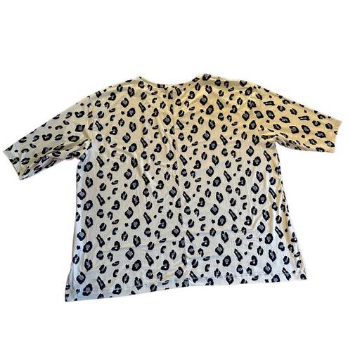 Wonderly  womens light blue leopard print top 4X