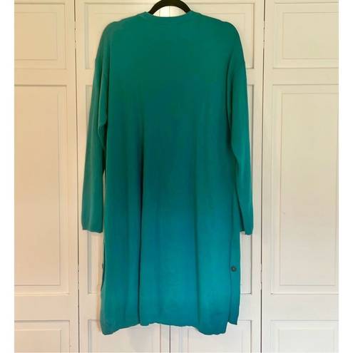 J.Jill  teal wool blend long long button cardigan size large