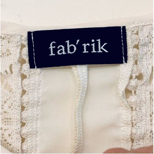 fab'rik Fab’rik Open Back Lace and Embroidered Cream Top size Medium