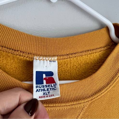 Russell Athletic Vintage Crewneck Sweatshirt Mustard Yellow XLT