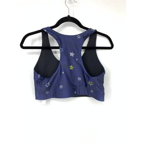 Terez  Sports Bra Women's Sz L Star Print Scoop Neck Activewear Unpadded Blue NWT