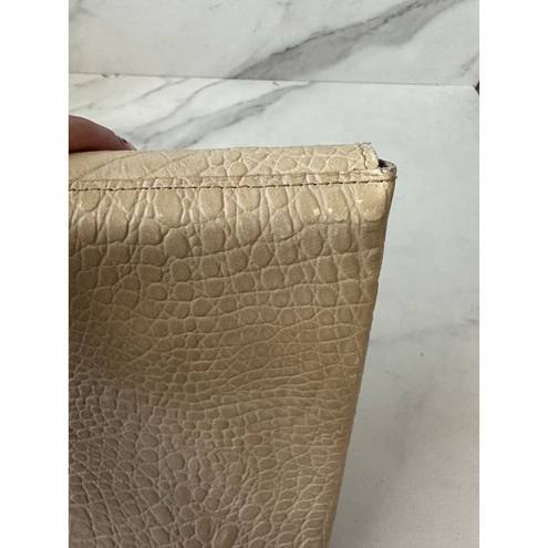 Fendi  Vintage Croc Embossed Oversized Envelope Clutch Handbag Bag