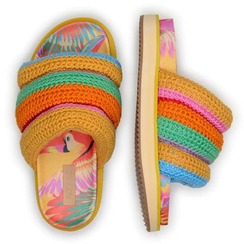 Farm Rio  Colorful Toucan Crotchet Anatomic Sandal