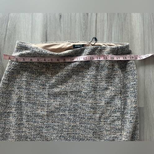 EXPRESS NWOT  L Brown Tweed High Rise Mini Skirt