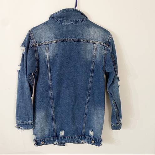 Hot & Delicious  distress oversized denim jacket size small