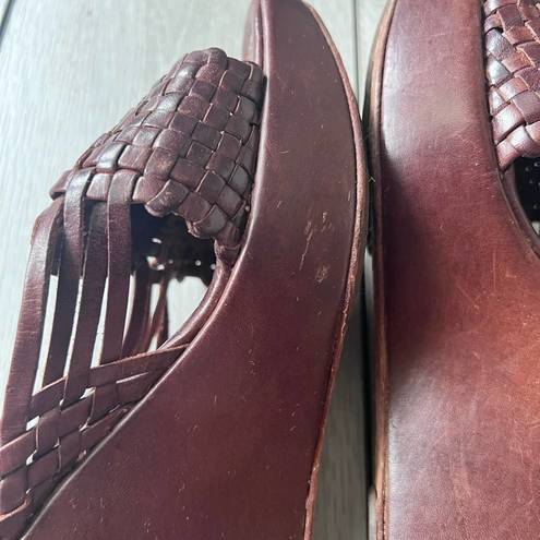 Frye  Lola Huarache Leather Wedge Sandals Size 9