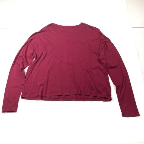 Treasure & Bond  Long Sleeve Graphic Tee In Burgundy- Nyc