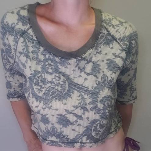 We The Free Free People  Waffle Crop Top Floral Size XS