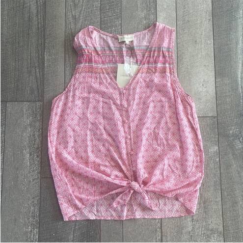 Cynthia Rowley Size Medium Pink Tie-Front Tank Top New With Tags