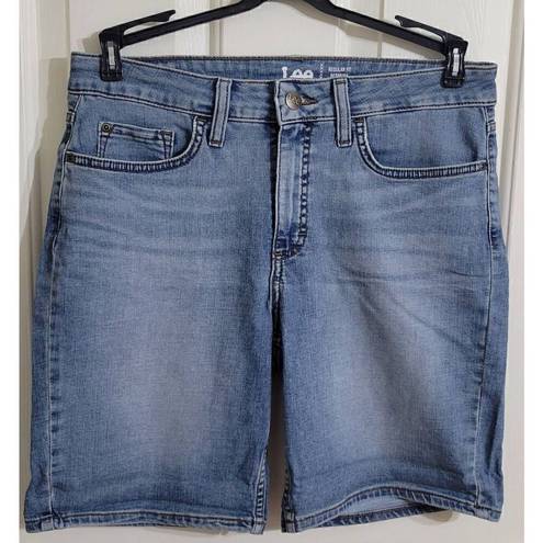 Lee  Regular Fit Bermuda Mid Rise Jean Shorts Size 10