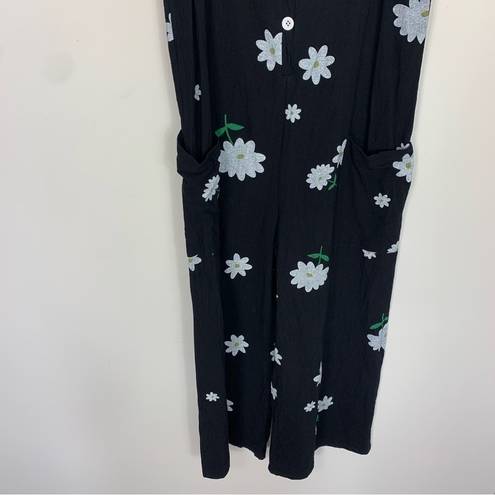 Daisy Handmade Painted  Floral Print Jumpsuit Size Medium