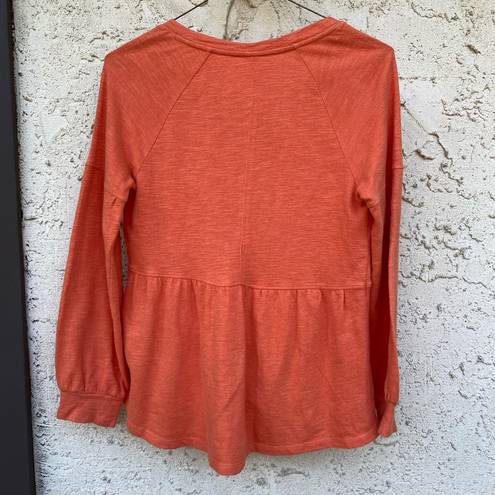 Pilcro  by Anthropologie Size XXS Terrycloth orange boho long sleeve top cotton