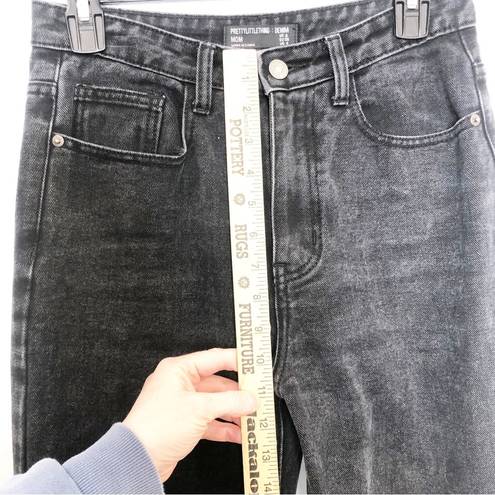 Pretty Little Thing  Mom Jeans Baggy Tapered Leg Size 4 Black Wash