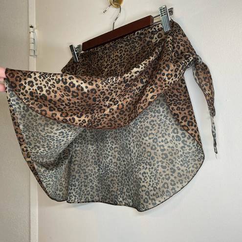 In Gear Vtg 80s swim cover up skirt cheetah leopard animal print Free Size Size XL