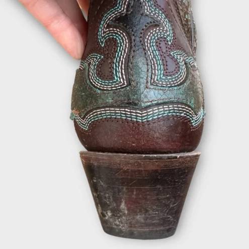 Corral Turquoise Inlay Leather Cowboy Boots