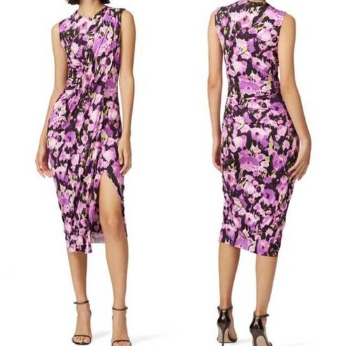 Jason Wu  Printed Draped Jersey Sleeveless Sheath Dress Size 6 Preowned FLAWS