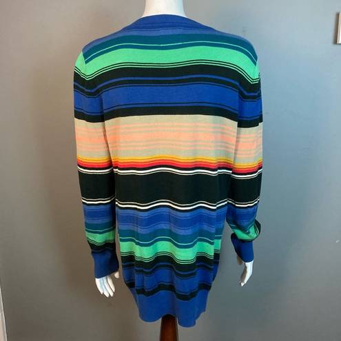 Quiksilver Quicksilver long cardigan sweater vintage colorful stripes women's size medium