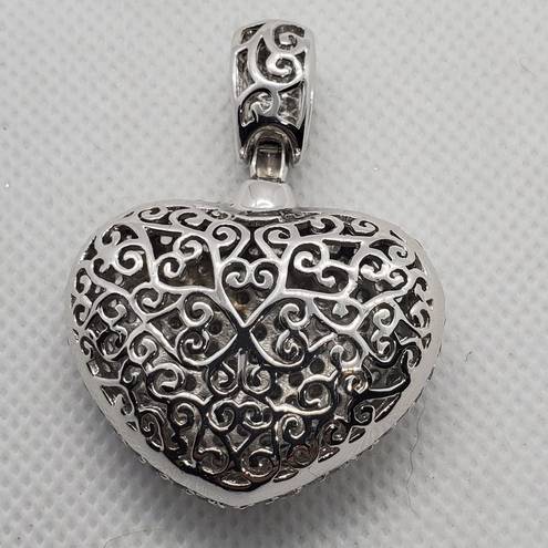 Silver Rhinestone Heart Pendant