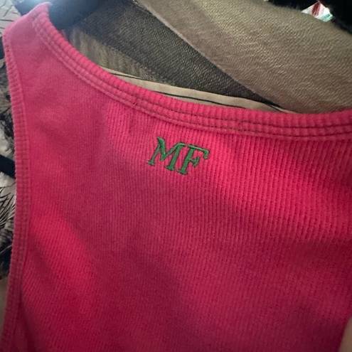 Mayfair Group The  Cropped Ribbed Tank Top Pink Size Small