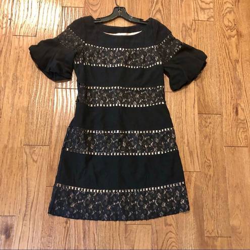 Tracy Reese  lace trim ruffle sleeve dress size 6