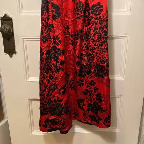 In Bloom  by Jonquil I Floral Full Length Satin-Like Belted Robe w Velvet Sleeves