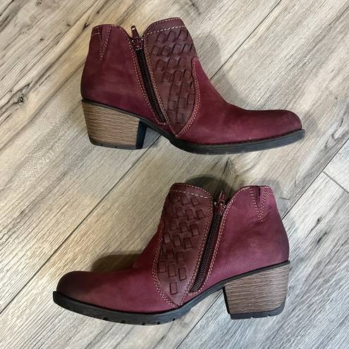 Earth Origins  Oakland Alexis Ankle Boots Merlot Red Leather 7.5 W