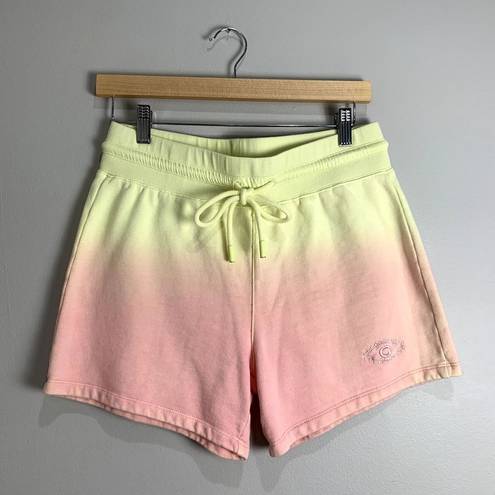 Nicole Miller Womens Sorbet Dip Dye Shirt & Short Lounge Set Yellow Pink Size XS