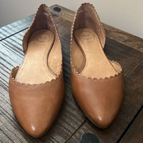 Jack Rogers  Scalloped Flats Leather Size 9