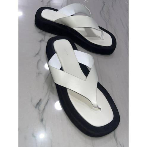 The Row  Ginza Thong Sandals in Natural & Black 36.5 With Box Womens Flip Flops