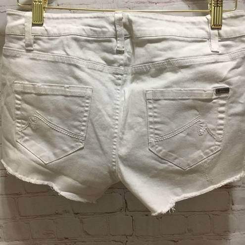 Max jeans White denim cut off distressed shorts  4