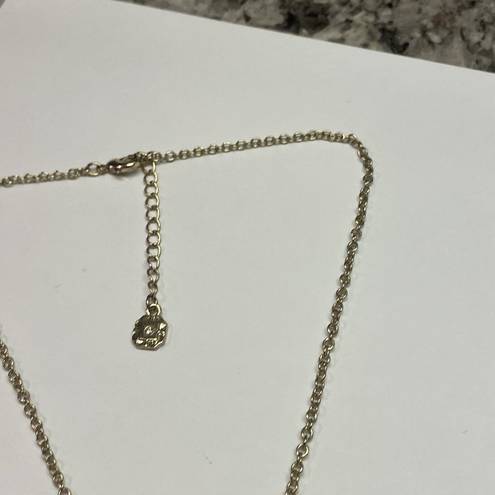 Monet  Costume Necklace Gold Tone / Rhinestone Pendant