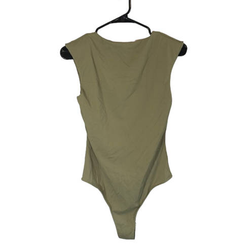 One Piece Olive Army Green Sleeveless  Bodysuit Women Sz S