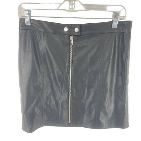 n:philanthropy  Women's Vegan Leather Skirt Mini Zip Closure Straight Black Large