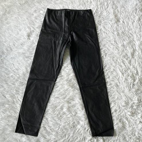 Lulus  Ellianna Black Vegan Leather High-Waisted Leggings in black size Medium