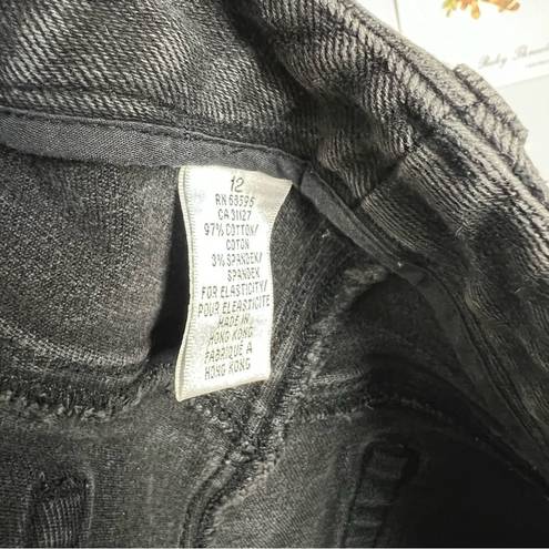 DKNY Vintage High Waisted Tapered Black Denim Jeans size 12 large