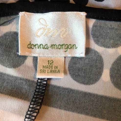 Donna Morgan  size 12 polka dot dress black and white