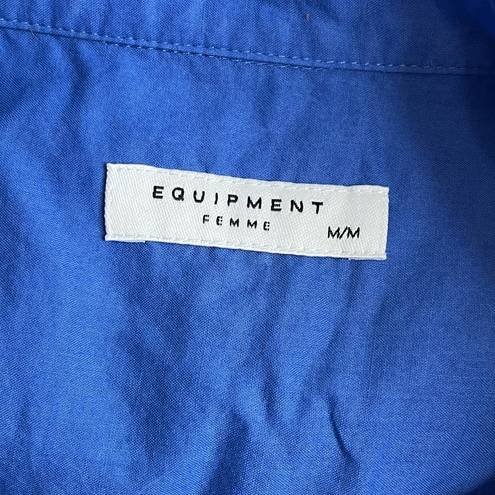 Equipment  Femme Blue Sleeveless Button Up Top Size Medium