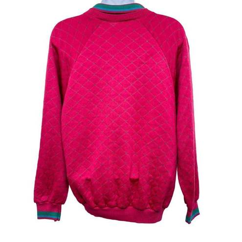 Polo Vintage 80's 90's Argyle Quilted Layered  Collar Sweatshirt Pullover Retro