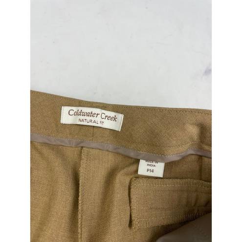 Coldwater Creek  Natural Fit Beige Pants NWT P14 Petite 14 NEW Bootcut Leg