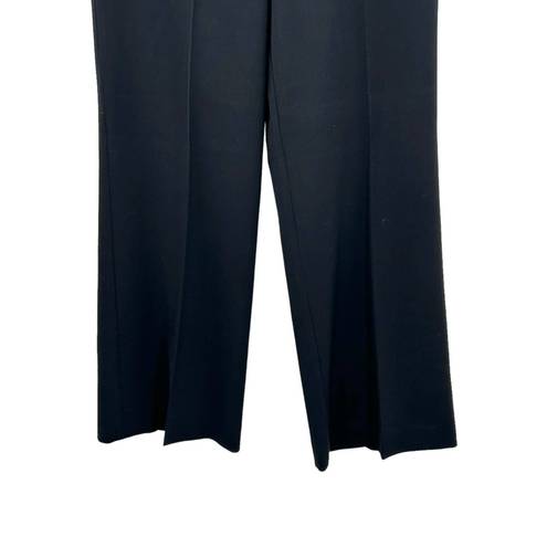 St. John  Caviar Black Wide Leg Pleated Trouser Pants Size 10