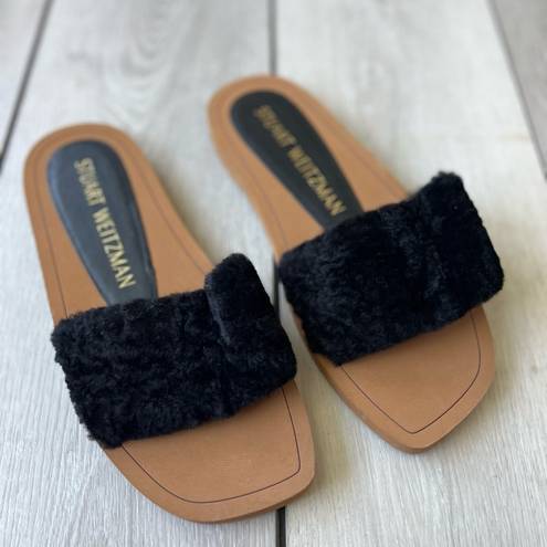 Stuart Weitzman Cammy Shearling Slide Sandals 7.5