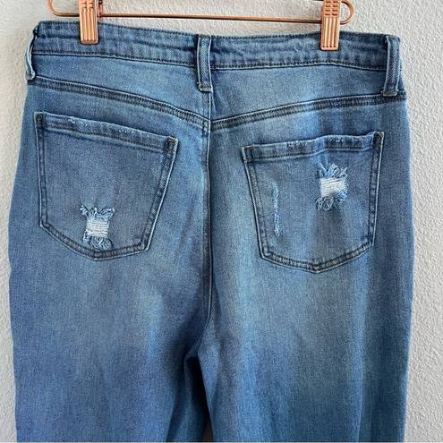 Abound  Exposed Button Fly Distressed Jeans Stretch 28