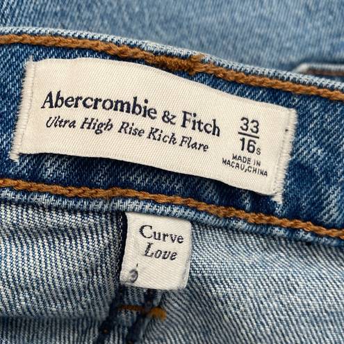 Abercrombie & Fitch  Ultra High Rise Curve Distressed Kick Flare Jean Size