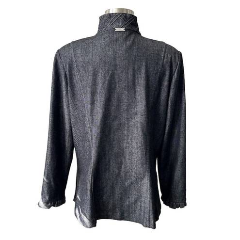 St. John  Sport Dark Denim Ruffle Jacket