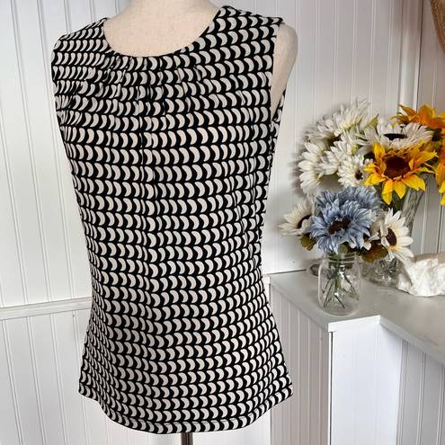 The Moon Black & White Sleeveless Blouse Marc New York