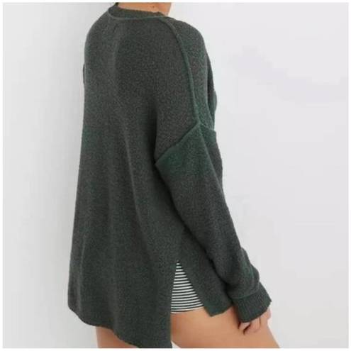 Aerie  Oversized Slouchy Pullover Knit Sweater in Green. Large