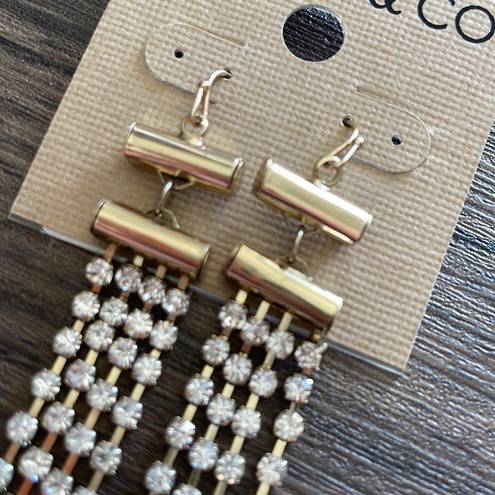 Krass&co Stephan &  gold and rhinestone dangle earrings