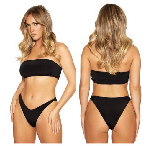 Naked Wardrobe  Swim Black Bandeau Bikini Swimsuit NEW Sz XS Style NW-W0739