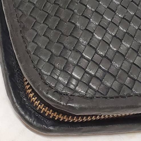 Vera Pelle Designer Italian  Wallet Black Woven Style