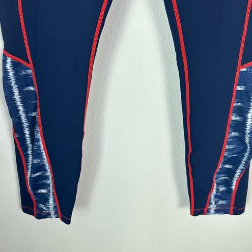 Tuckernuck  Navy and Amer-ikat High Rise Flex Compression Leggings Size M